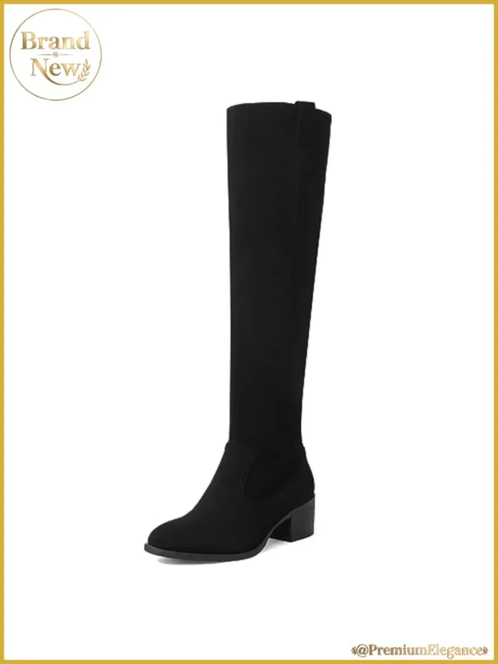 Over The Knee Thigh High Chunky Heel Pointed Toe Faux Suede Boots
